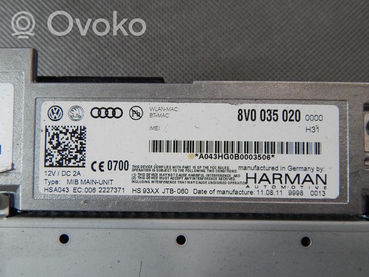 Audi A3 S3 8V Unità di navigazione lettore CD/DVD 8V0035020