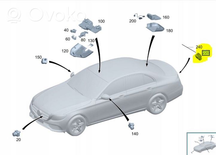 Mercedes-Benz E W213 Telecamera per retrovisione/retromarcia A0009059412