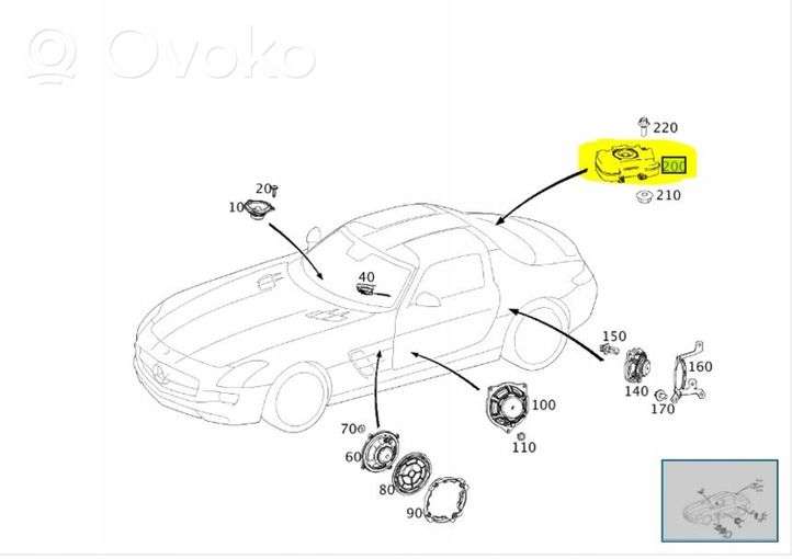 Mercedes-Benz SLS AMG Громкоговоритель низкой частоты A1978201402