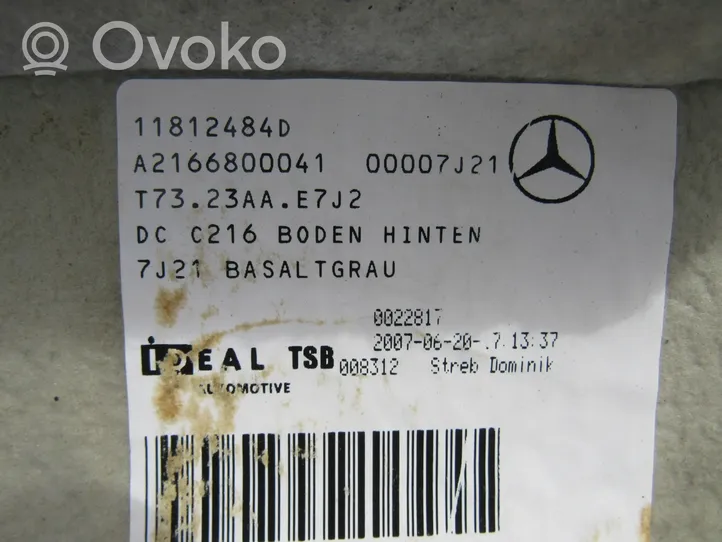 Mercedes-Benz CL C216 Tapis de sol / moquette de cabine arrière A2166800041