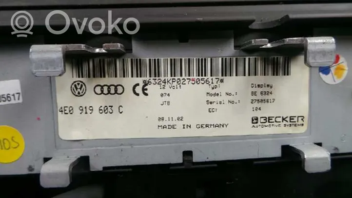 Audi A8 S8 D3 4E HUD-näyttö 4E0919603C