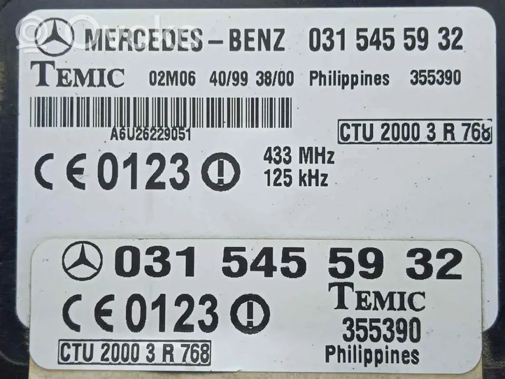 Mercedes-Benz Vito Viano W638 Unité de commande dispositif d'immobilisation 0315455932