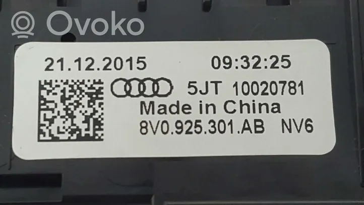 Audi A3 S3 8V Muut kytkimet/nupit/vaihtimet 8V0925301ABNV6