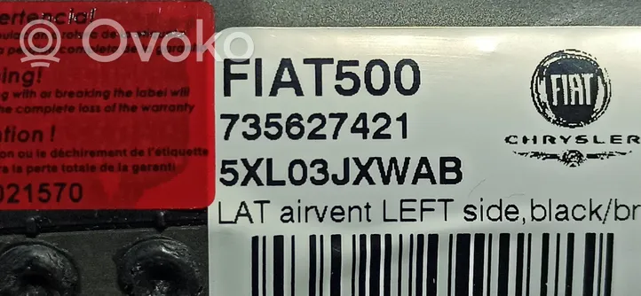 Fiat 500 Rejilla de ventilación central del panel 