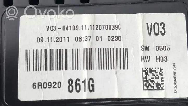 Volkswagen Polo V 6R Compteur de vitesse tableau de bord 6R0920861GX