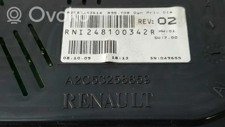 Renault Megane III Compteur de vitesse tableau de bord A2C53363614