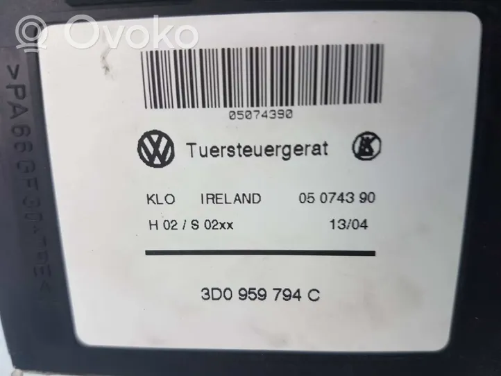 Volkswagen Touareg I Silniczek podnoszenia szyby drzwi tylnych 3D0959794C