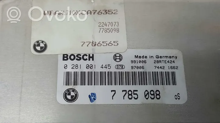 BMW 3 E46 Moottorin ohjainlaite/moduuli (käytetyt) 0281001445