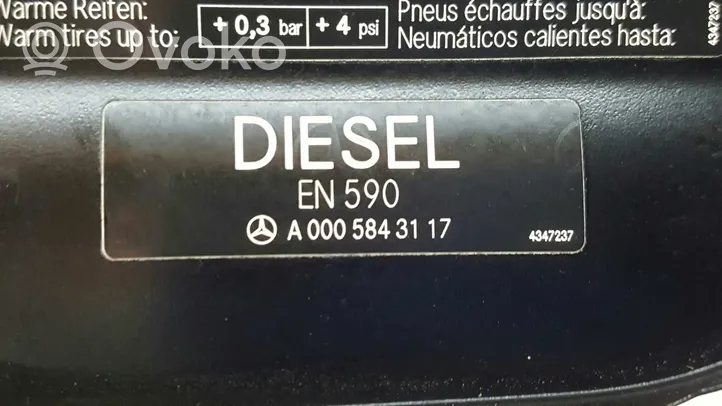 Mercedes-Benz A W169 Degalų bako užsukamas dangtelis A1695840317