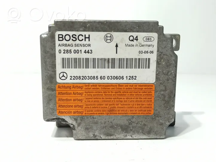 Mercedes-Benz S W220 Airbag control unit/module 0285001443