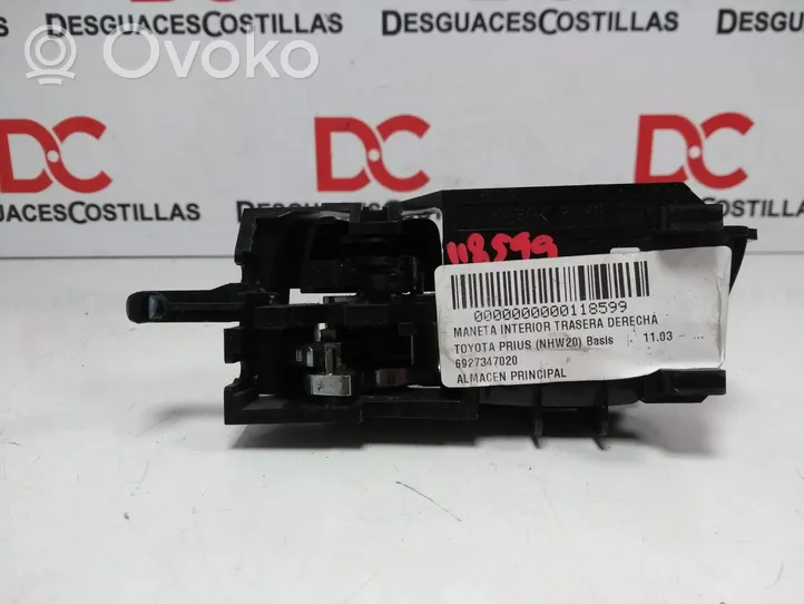 Toyota Prius (XW20) Maniglia interna per portiera posteriore 6927347020