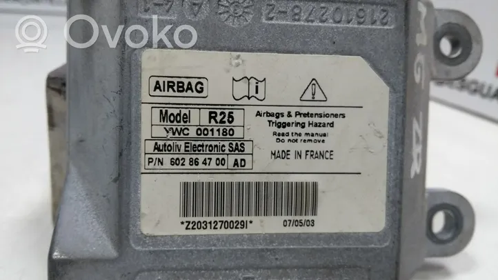 MG ZR Sterownik / Moduł Airbag YWC001180