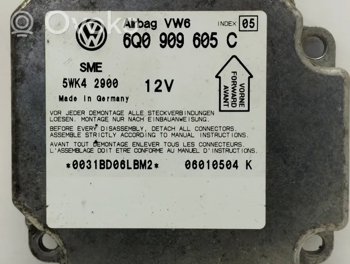 Volkswagen PASSAT B5.5 Sterownik / Moduł Airbag 6Q0909605C