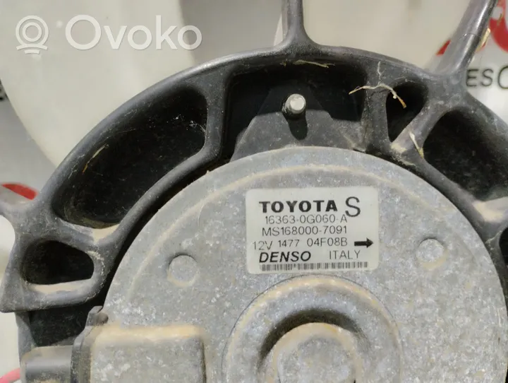 Toyota Avensis T250 Jäähdyttimen jäähdytinpuhallin 163630G060A