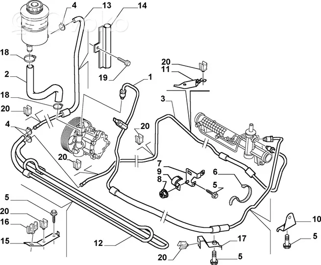 Fiat Ulysse Ohjaustehostimen letkusto 9631804180