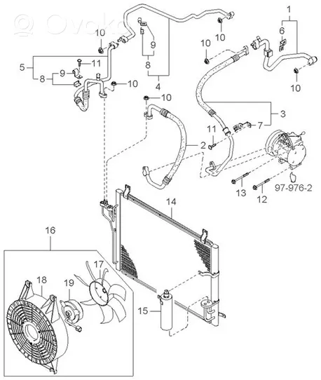 KIA Carens I Other air conditioning (A/C) parts 0K2KB61459