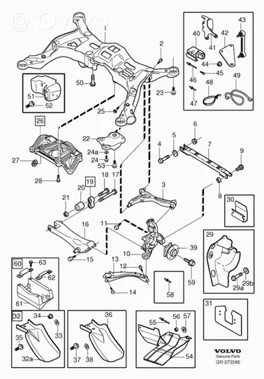 Volvo S80 Braccio di controllo sospensione posteriore 30676100