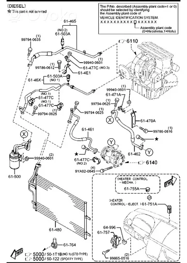 Mazda 3 I Autres pièces de clim BP8F61461A