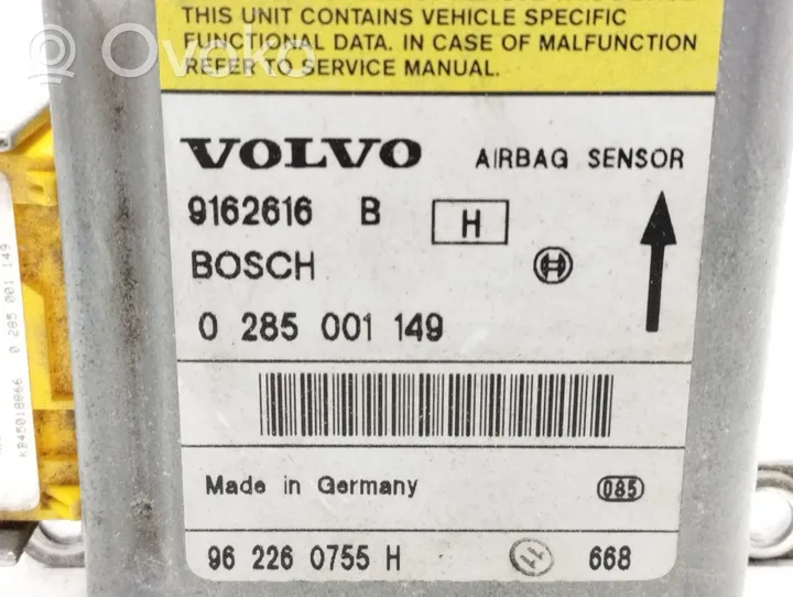 Volvo 940 Turvatyynyn ohjainlaite/moduuli 962260755H