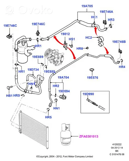 Ford Fiesta Muu ilmastointilaitteen osa (A/C) 2S6H19D850BH