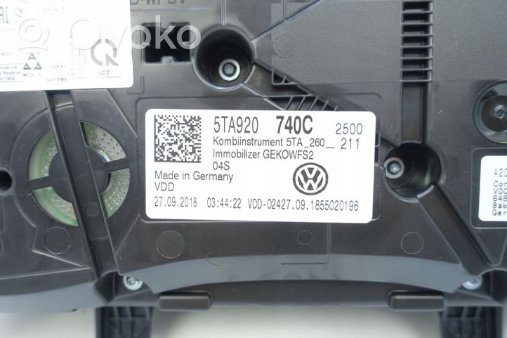 Volkswagen Touran III Tachimetro (quadro strumenti) 5TA920740C