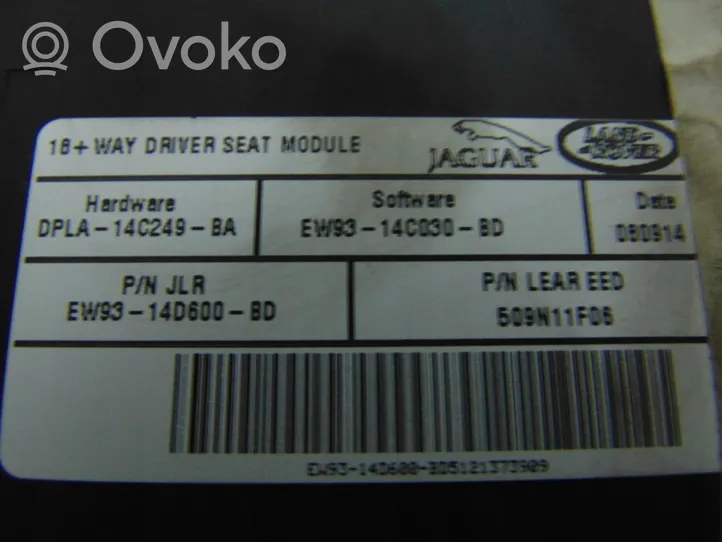 Jaguar XJ X351 Unidad de control del asiento EW93-14D600-BD