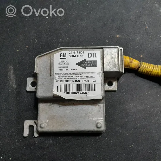 Opel Corsa C Airbag control unit/module 24417006