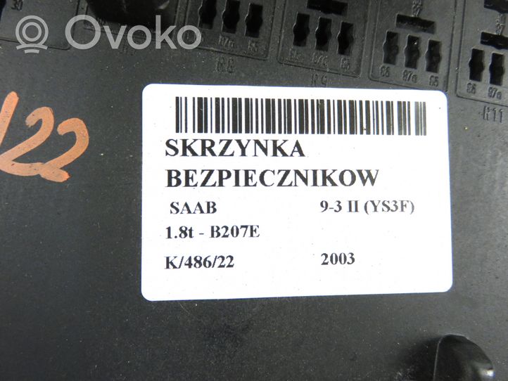 Saab 9-3 Ver1 Skrzynka bezpieczników / Komplet 