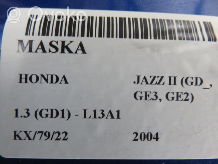 Honda Jazz Pokrywa przednia / Maska silnika 