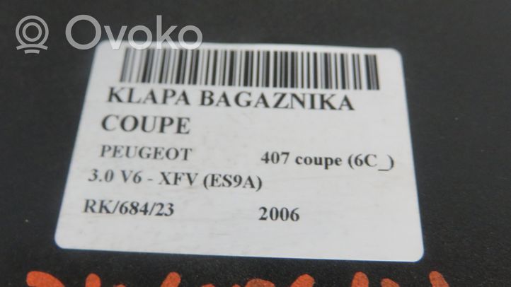 Peugeot 407 Tylna klapa bagażnika 