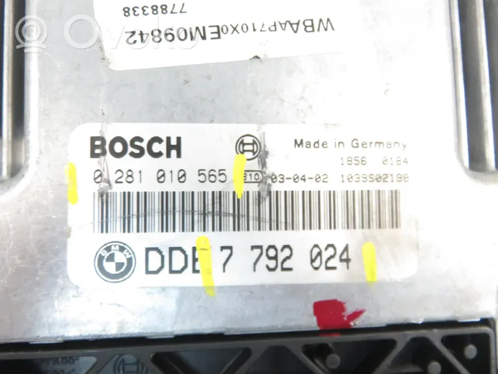 BMW 3 E46 Sterownik / Moduł ECU 0281010565