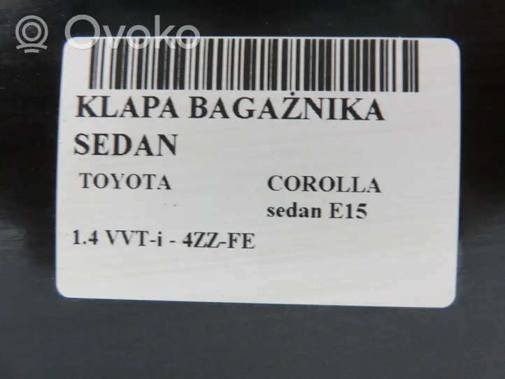 Toyota Corolla E140 E150 Tylna klapa bagażnika 