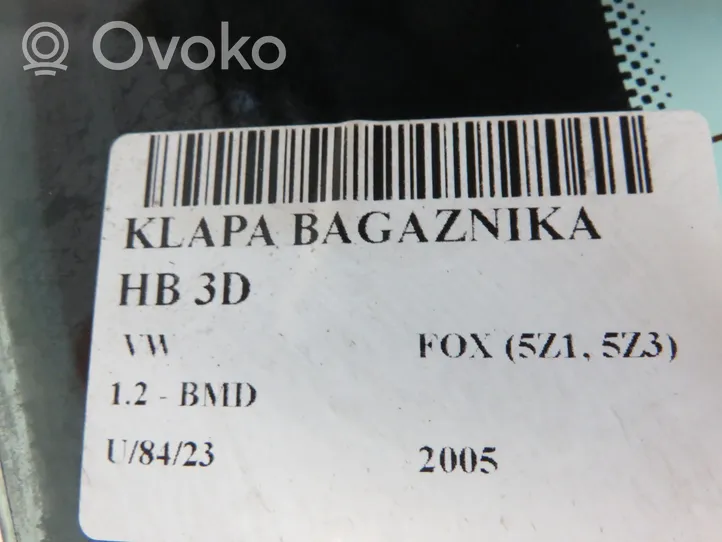 Volkswagen Fox Tylna klapa bagażnika 