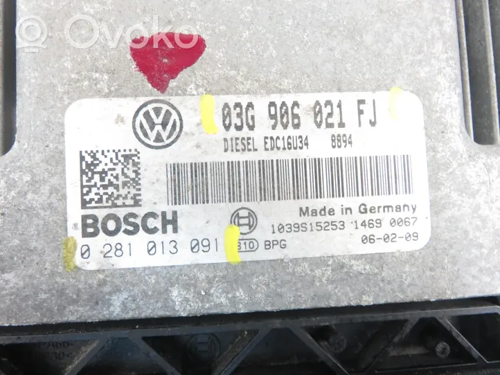 Volkswagen Golf Plus Sterownik / Moduł ECU 0281013091