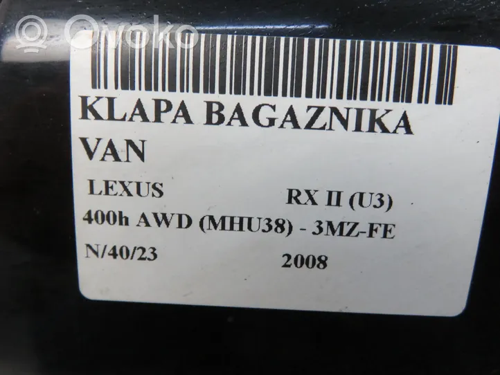 Lexus RX 300 Galinis dangtis (bagažinės) 