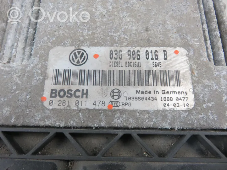 Volkswagen Golf V Calculateur moteur ECU 0281011478