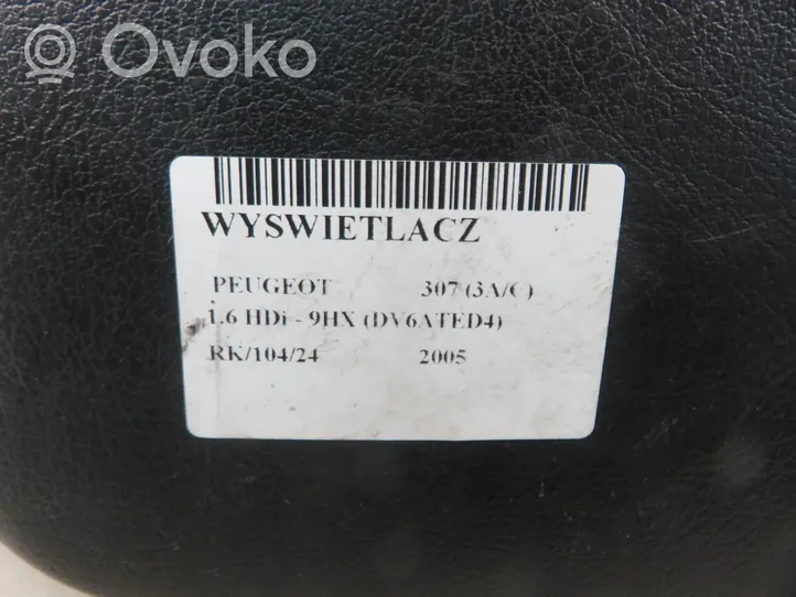 Peugeot 307 Monitor / wyświetlacz / ekran 