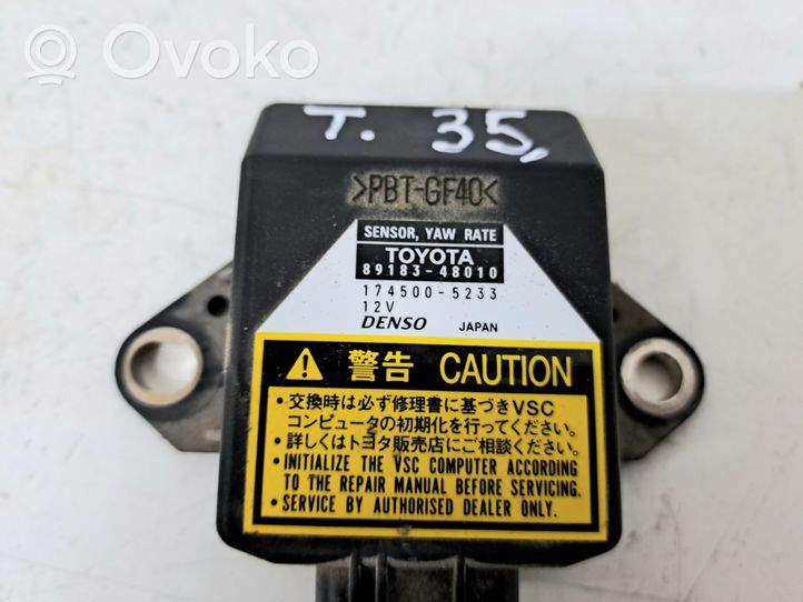 Toyota Avensis Verso Vakaajan pitkittäiskiihtyvyystunnistin (ESP) 8918348010