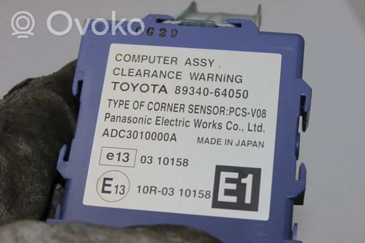 Toyota Verso Unité de commande, module PDC aide au stationnement 8934064050