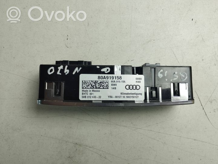 Audi Q5 SQ5 Ilmastoinnin ohjainlaite 80A919158