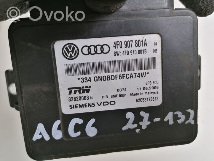 Audi A6 Allroad C6 Käsijarrun ohjainlaite 4F0907801A