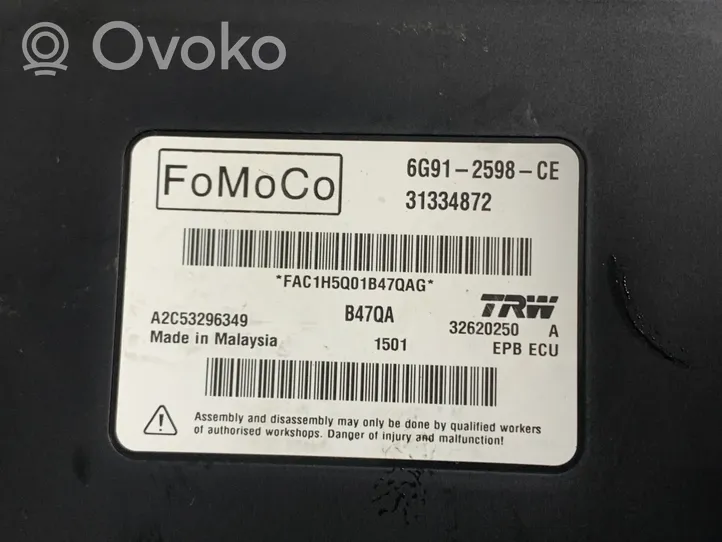 Volvo V60 Moduł / Sterownik hamulca ręcznego 6G912598CE