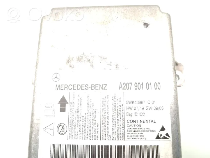 Mercedes-Benz E C207 W207 Centralina/modulo airbag A2079010100