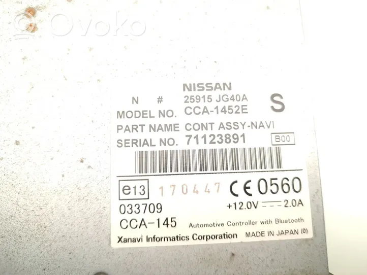 Nissan Qashqai Navigaatioyksikkö CD/DVD-soitin 25915-JG40A