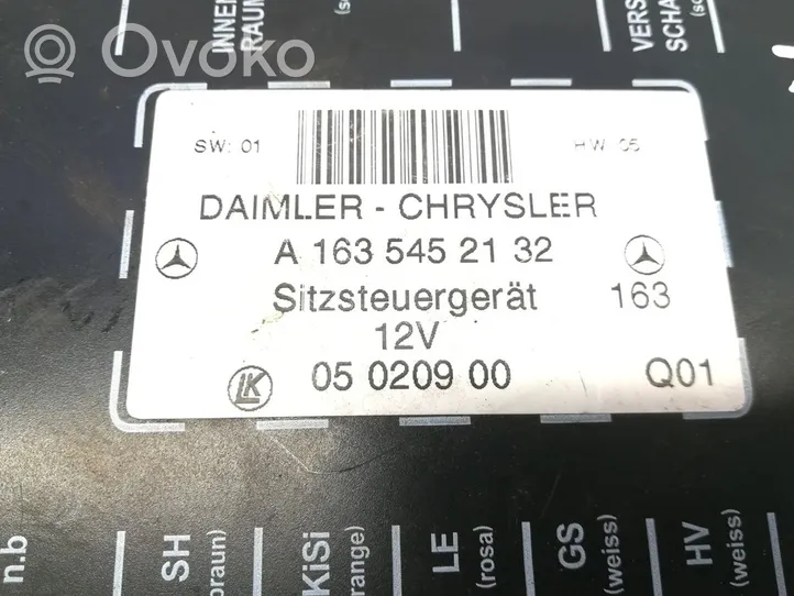 Mercedes-Benz ML W163 Istuimen säädön moduuli A1635452132