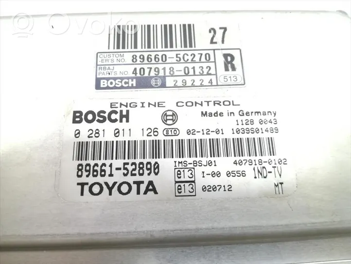 Toyota Yaris Sterownik / Moduł ECU 89661-52890