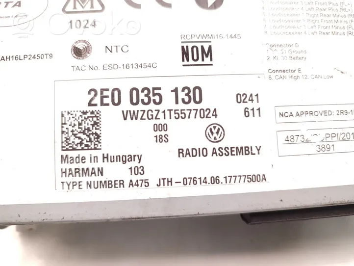 Volkswagen Crafter Panel / Radioodtwarzacz CD/DVD/GPS 2E0035130