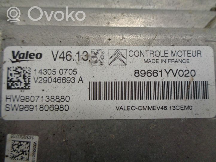 Citroen C1 Moottorinohjausyksikön sarja ja lukkosarja 9807138880