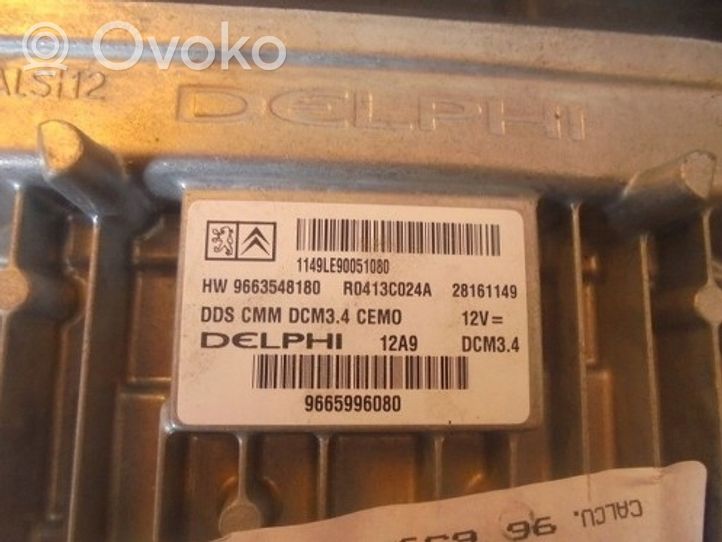 Citroen C4 II Komputer / Sterownik ECU i komplet kluczy 9665996080