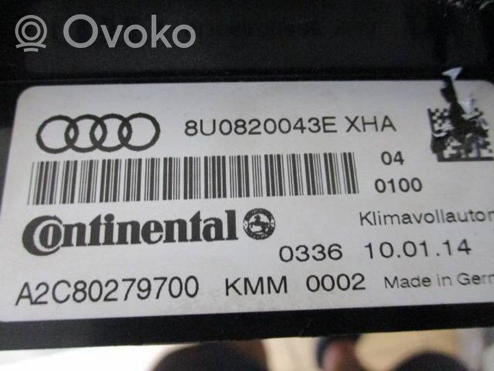 Audi Q3 8U Ilmastoinnin ohjainlaite 8U0820043E